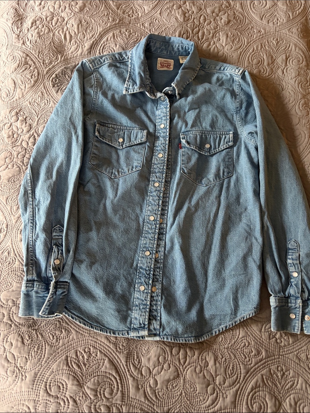 Levi's Light Blue Denim Western Button-Down Shirt - XS